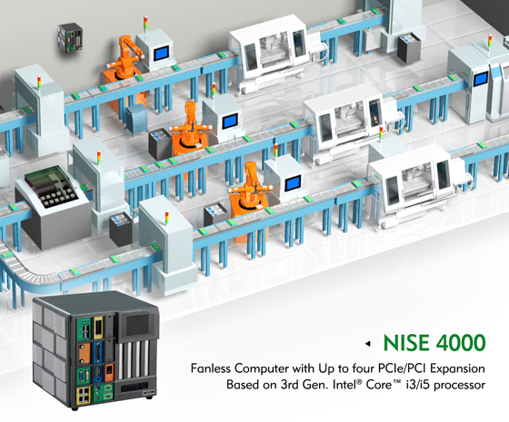 Dedicated Fanless Computer NISE 4000 Series for Smart Factory Automation