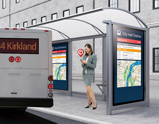 NEXCOM Digital Signage Player Helps Bus Passengers Adjust Trips Timely