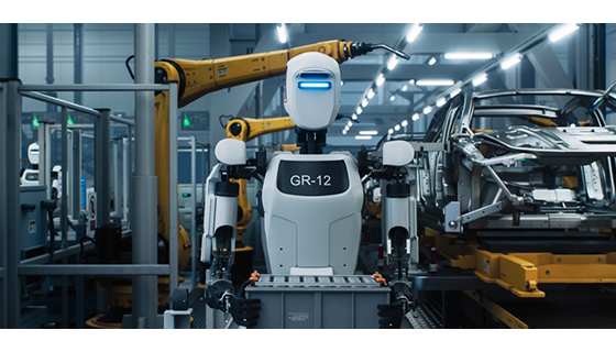 close-up of a humanoid robot