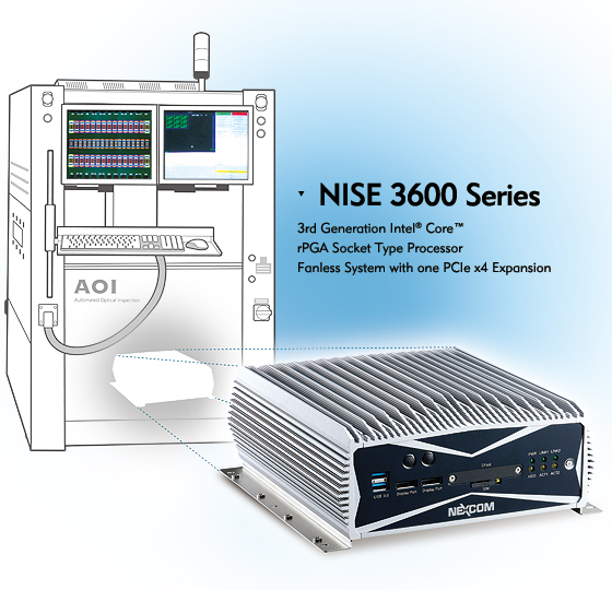 NEXCOM Fanless Industrial Computer NISE 3600 Invigorated by 3rd Generation Intel® Core™ Processors