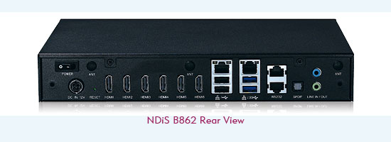 Digital Signage Player-NDiS B862 Rear View