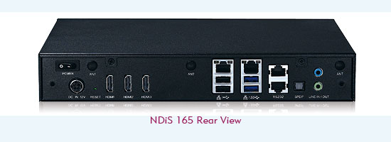 Digital Signage Player-NDiS 165 Rear View
