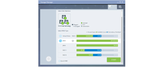 Figure 2: RAID Setup via Web UI